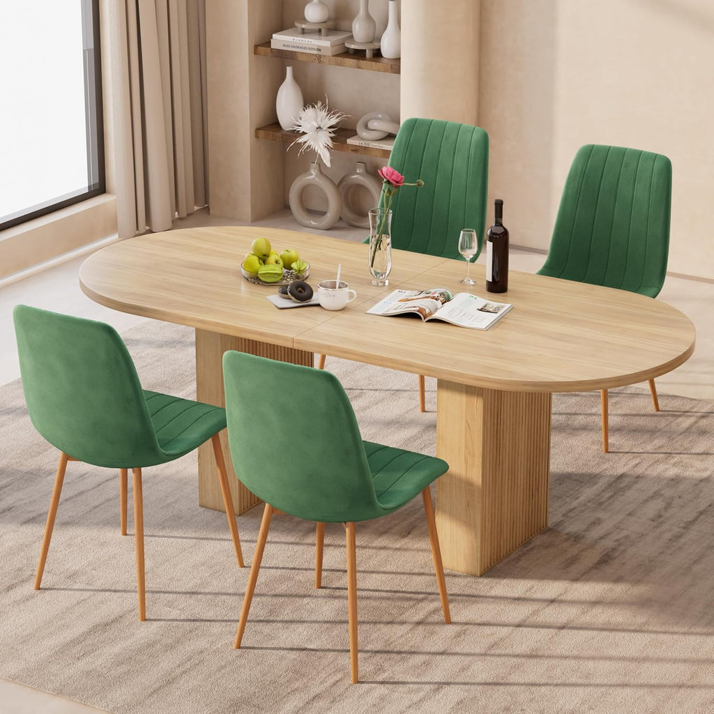 Dining Chairs Set of 4, Modern Kitchen Dining Room Chairs, Ergonomic Velvet Dining Chair Upholstered Cushion Seat and