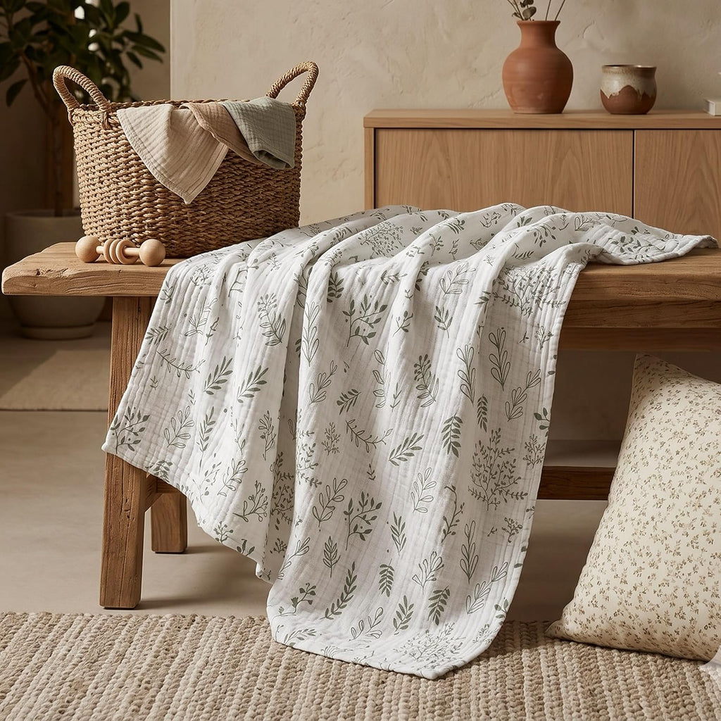 Muslin Swaddle Blankets, 3 Pack Breathable Soft Receiving Blanket, Large 38 x 40 inches Swaddle Wrap