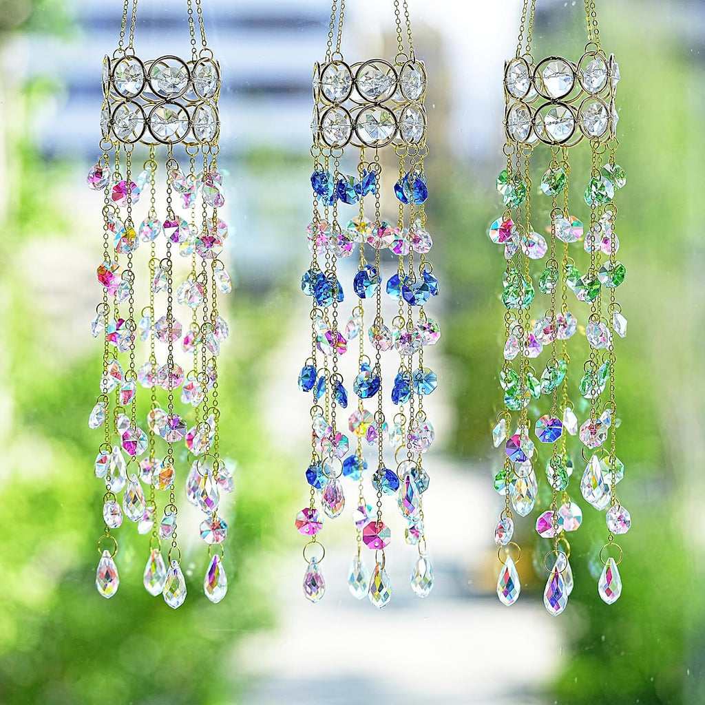 2 Pack Crystal Suncatchers for Window Hanging Rainbow Makers,17inch - Crystal Prisms Sun Catcher Indoor Window