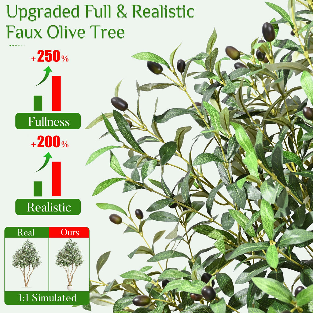 7 FT Faux Olive Tree, Realistic Tall Olive Trees Artificial Indoor