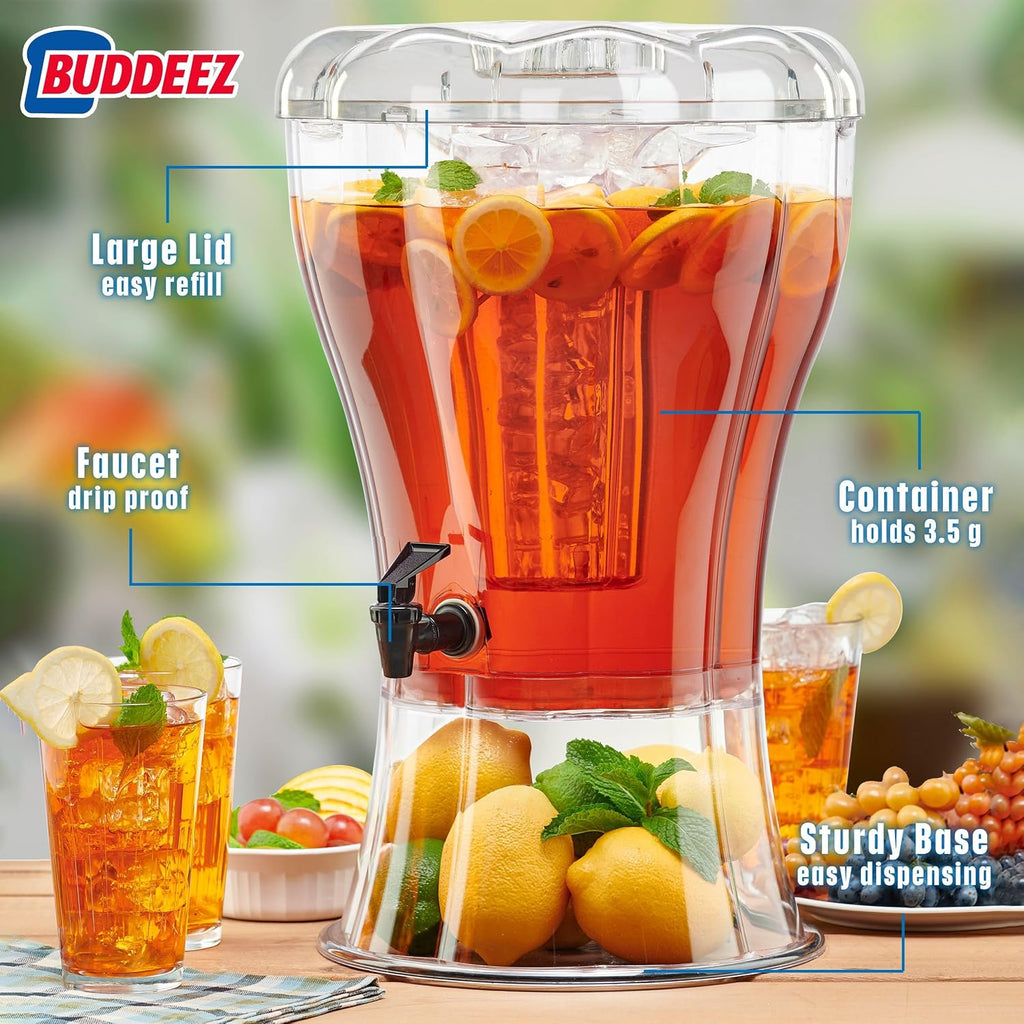 3.5 Gallon Beverage Dispenser with Stand, Spigot and Ice Cone