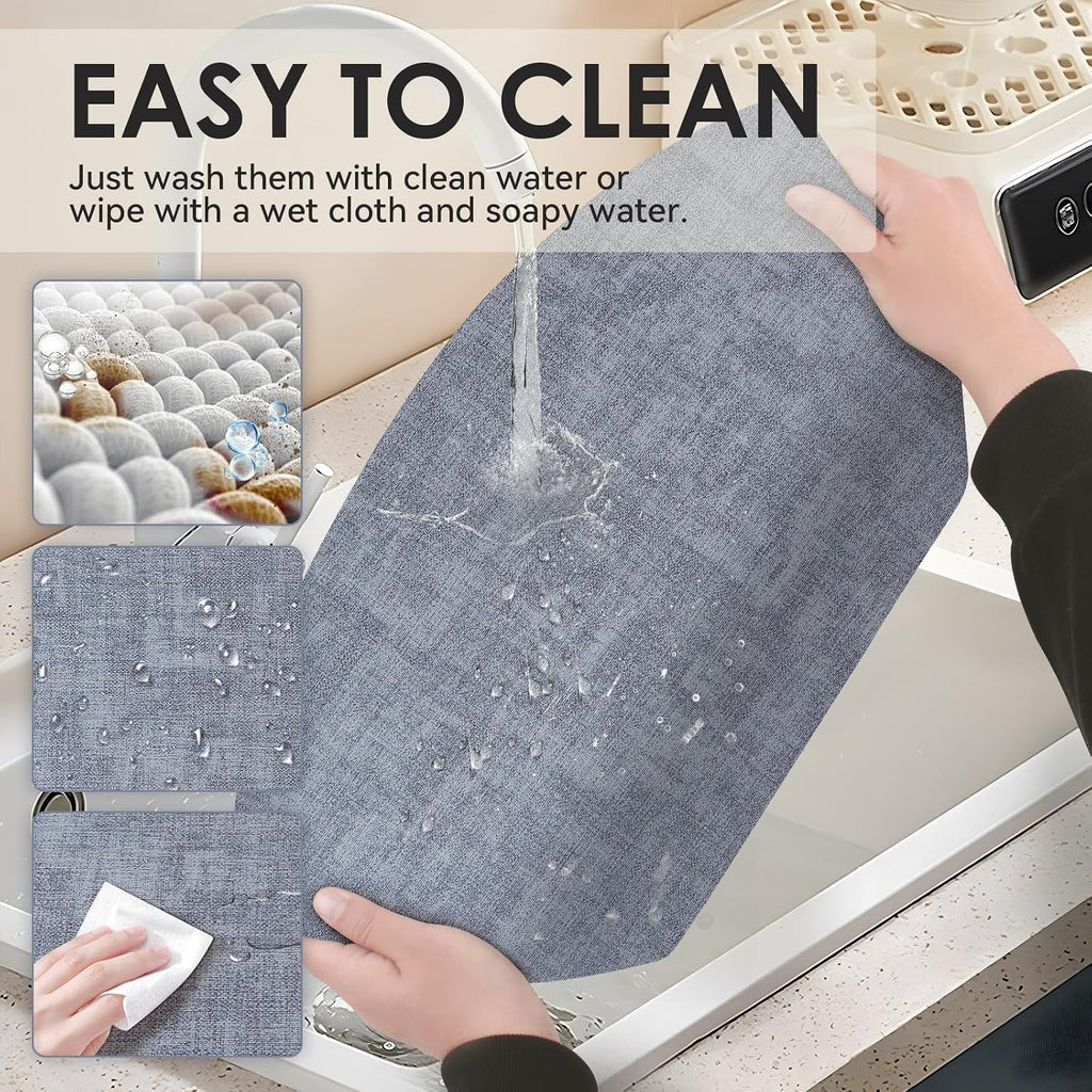 Round Table Placemats, Faux Leather Wedge Shape Place Mats Heat Resistant Wipeable Washable Table Mats - Set of 4