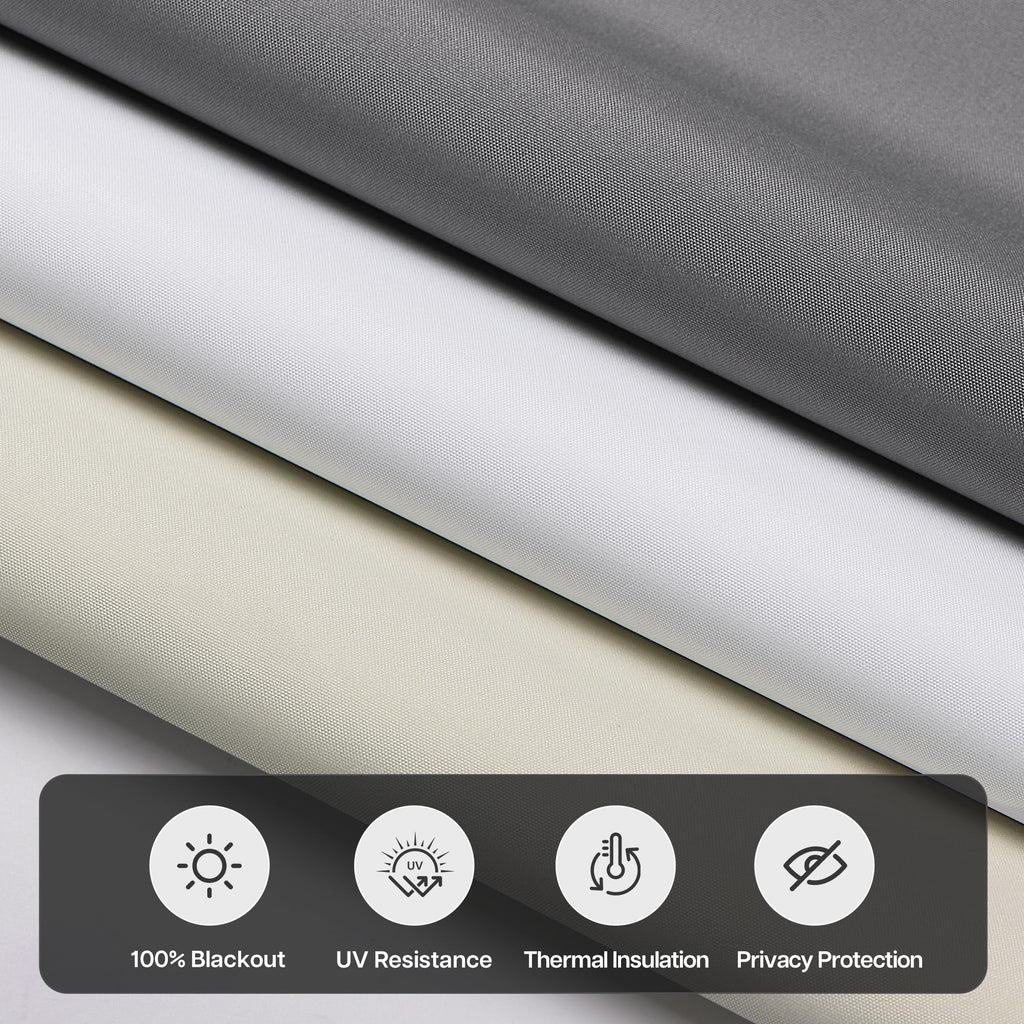 No Drill Blackout Roller Shades, Grey