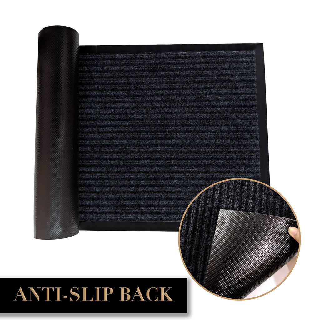 Heavy-Duty Rubber Door Mat - Durable, Indoor/Outdoor Use - Easy to Clean, Waterproof, Low-Profile Entry Mat - Ideal
