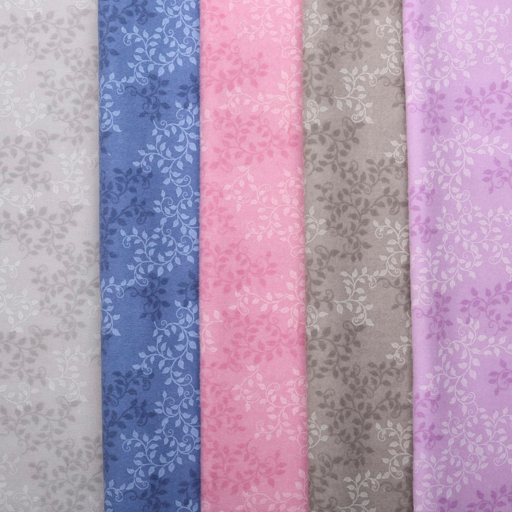 Leaves Flannel Fabric [108in. Wide], Orchid Smoke