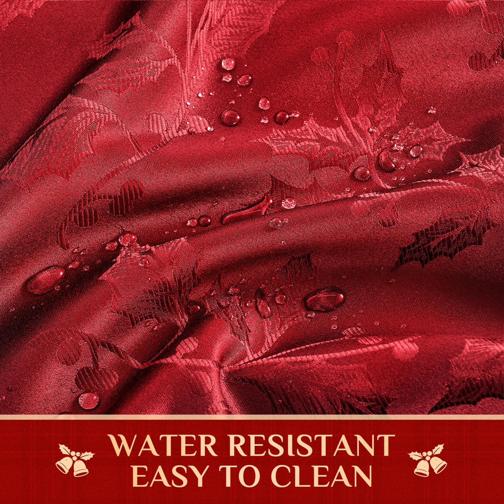 Christmas Jacquard Round Tablecloth, 70 inch, Red
