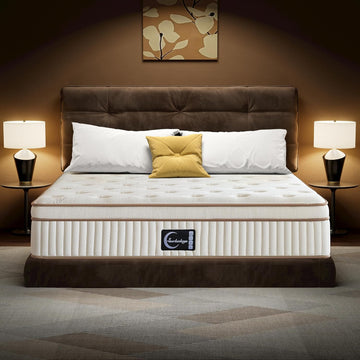 Organic Mattress California King - 14 Inch Hybrid Mattress | With Gel Foam Medium to Firm for Hot Sleepers, Enhanced