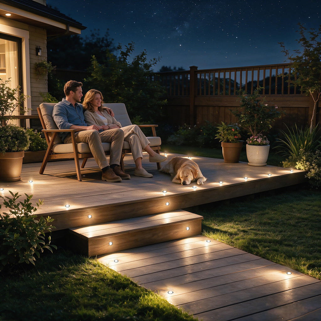 Dimmable LED Deck Lights with Timer and Photocell Sensor, 20 Pack 32mm Recessed Deck Lights Kit, IP67 Waterproof