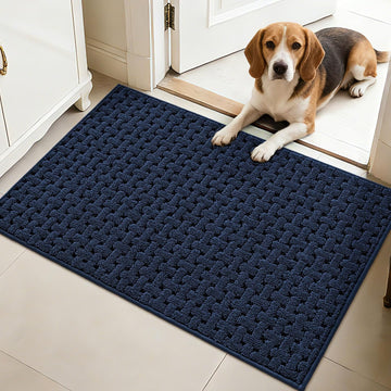 Door Mat Indoor Entrance 24"x36", Non-Slip Entryway Rugs, Blue | Dirt Trapper Doormats Washable, Absorbent Entrance