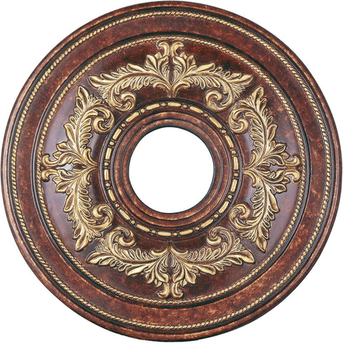Ceiling Medallion in Verona Bronze with Aged Gold Leaf Accents