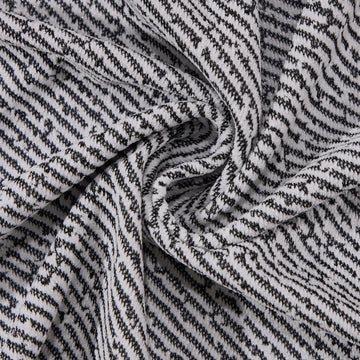 Tweed Fabric Black White Chevron Metallic 3 Yards 62" Reversible