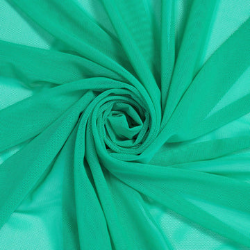 Power Mesh Fabric Breathable Lightweight Sheer 4 Way Stretch Nylon Spandex Blend Netting By The Yard - Jade (1 Yard)