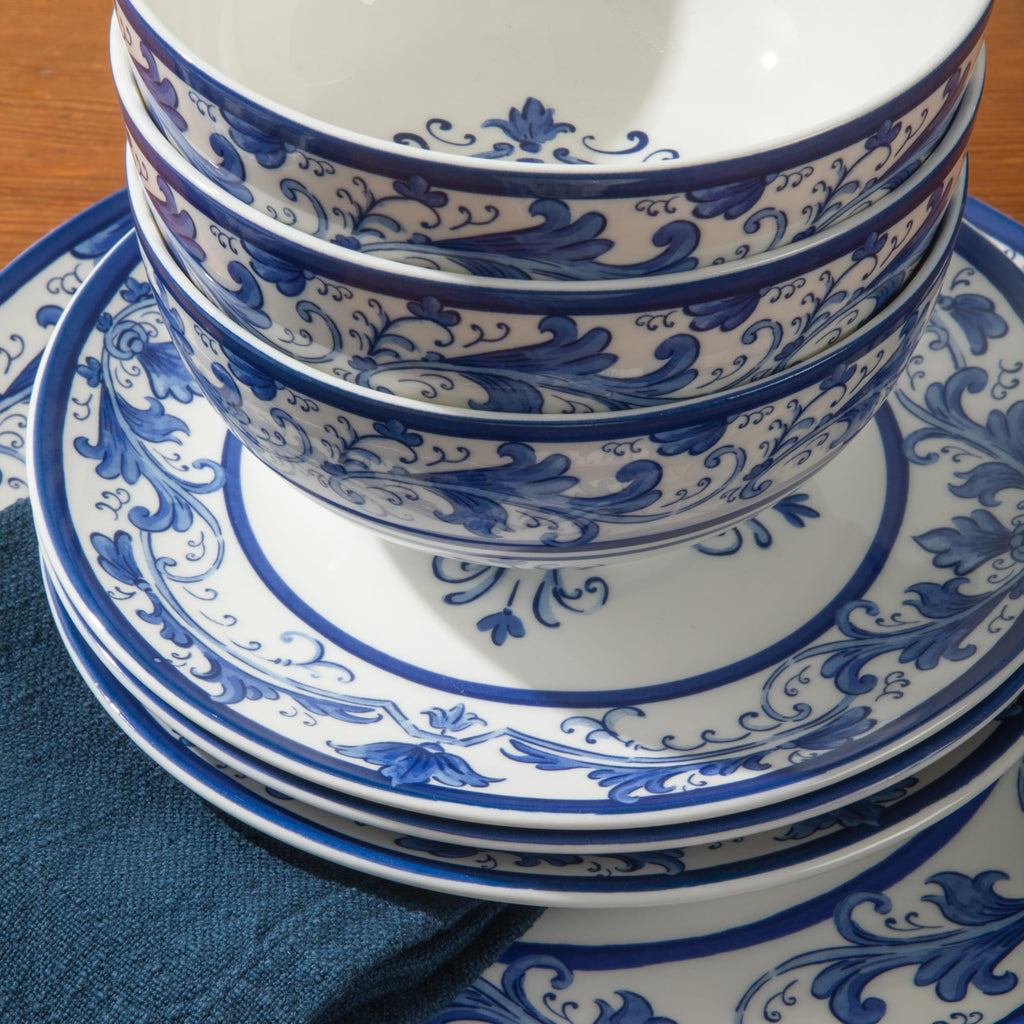Kitchen Essentials Plates and Bowls Set, 12 Piece Dinnerware