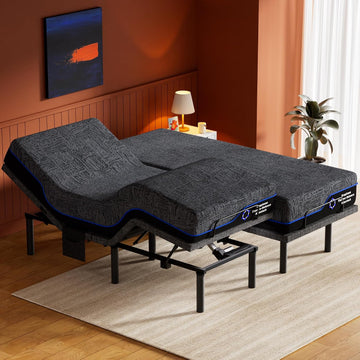 Amada Split King Adjustable Bed Frame with Head & Foot Incline & Wireless Remote, Zero Gravity, Electric Base with 4