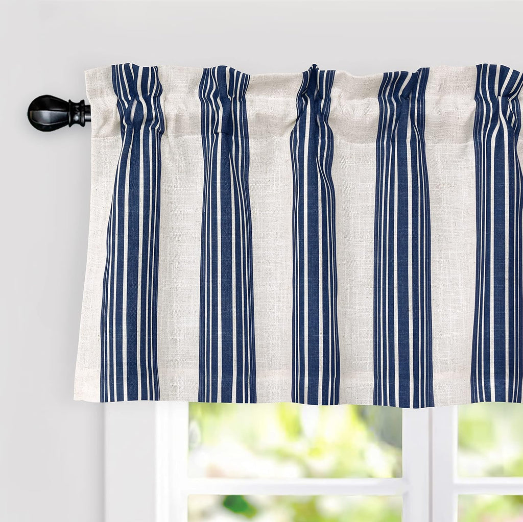 Chris Linen Lined Valance Double Layer Thermal Insulated Room Darkening Blackout Window Valances 3 Inch Rod Pocket