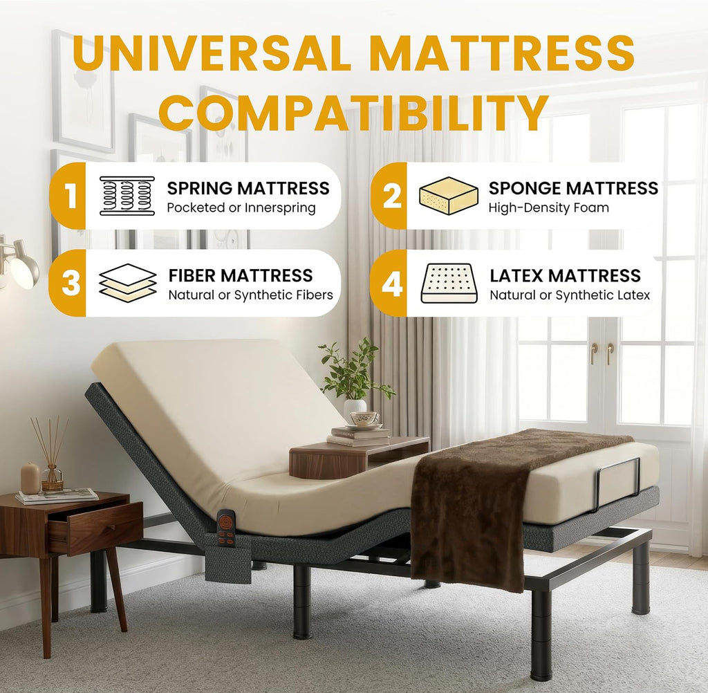 Adjustable Bed Frame, King Adjustable Bed Base