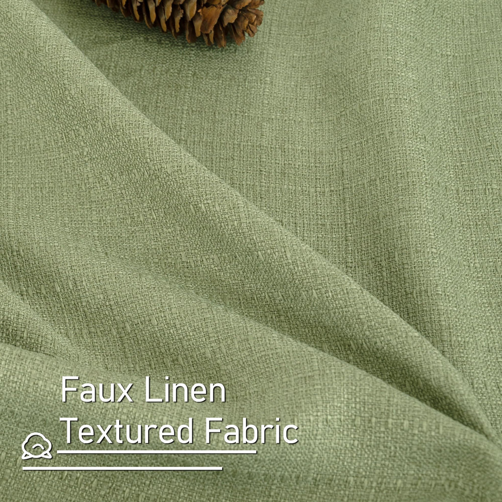 Extra Wide Sage Green Linen Bedroom Curtains 84 Inches Long