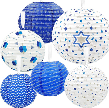 Hanukkah Hanging Ball Lanterns Ornaments , Hanukkah Decorations (Single) - Set of 6