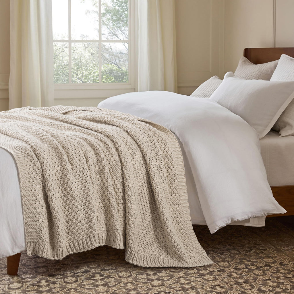 Chunky Cable Knit Throw Blanket Super Soft Warm Knitted Throw Blanket for Couch, Sofa, Chair, Bed Lightweight