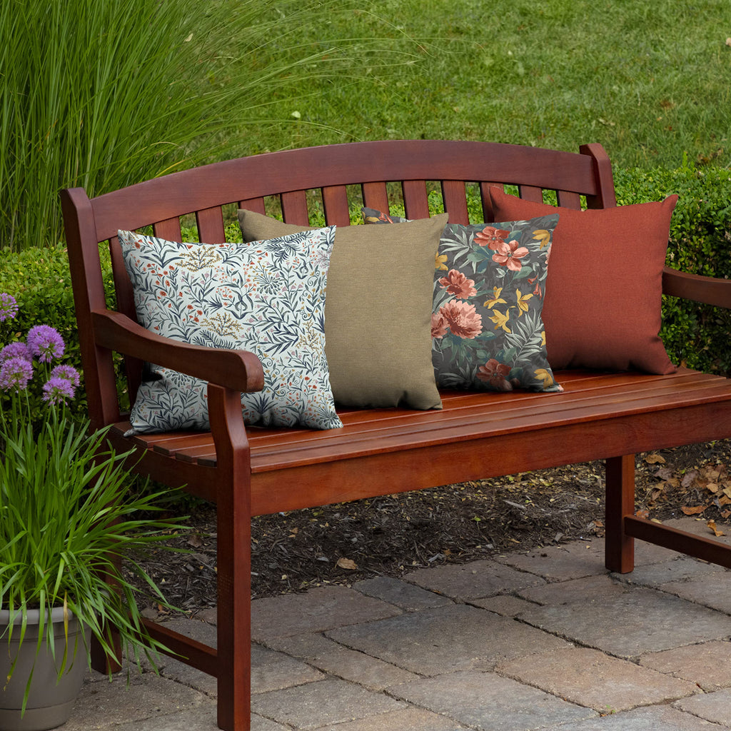 Outdoor Toss Pillow, 2-Pack, 16x16, Pistachio Botanical