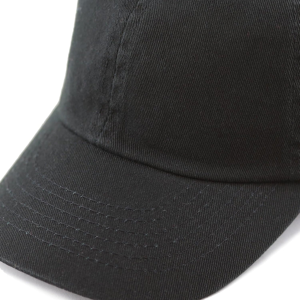 Kids Washed Low Profile Cotton and Denim UPF 50+ Plain Baseball Cap Hat