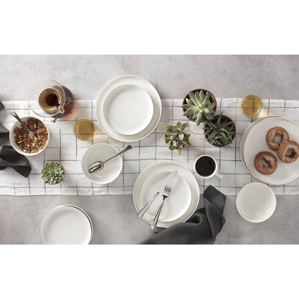 White 24 Seven Piece Dinnerware Set, 12 Count, Dorm Necessities, Dorm Essentials