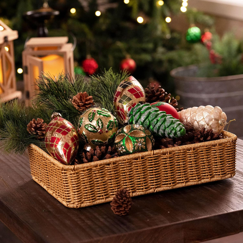 10ct Christmas Glass Ornaments Tree Decorations Set