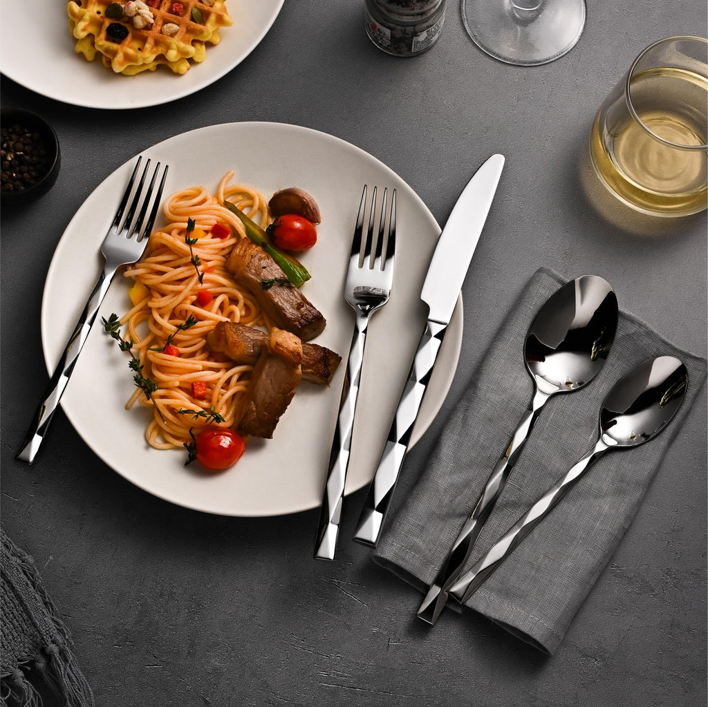 20 Piece 18/10 Silverware Set, Stainless Steel Flatware Cutlery set for 4