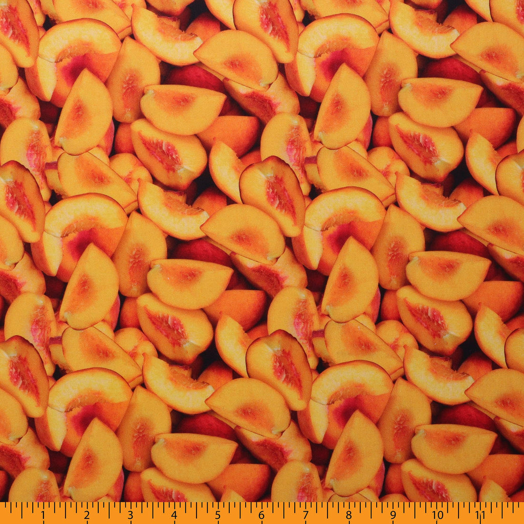 Fruits-Vegetables Cotton, Peaches Cut by The Yard