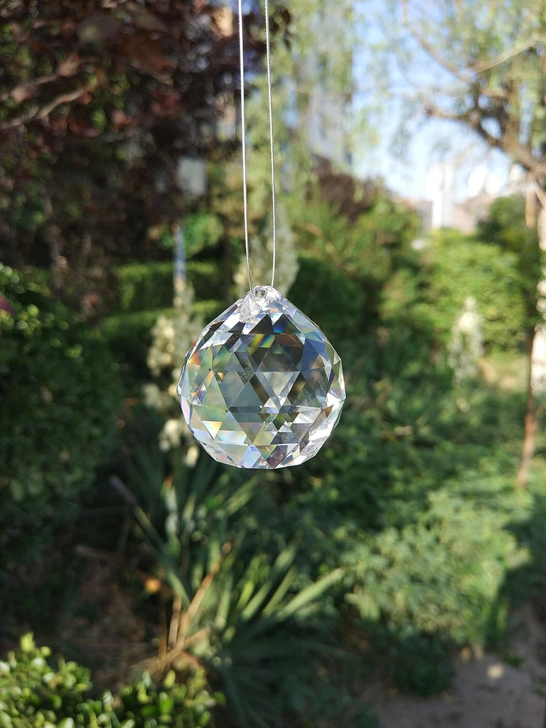 40mm Hanging Crystal Ball Prism Feng Shui Crystal for Positive Energy, Rainbow Maker, 2-Pack (40mm)