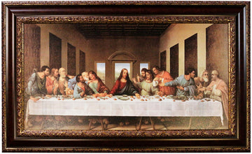 Last Supper Wall Decor 46.5 X 28 Inches, Leonardo Da Vinci Reproductions, Museum Look Art Framed, Artist's Acrylic