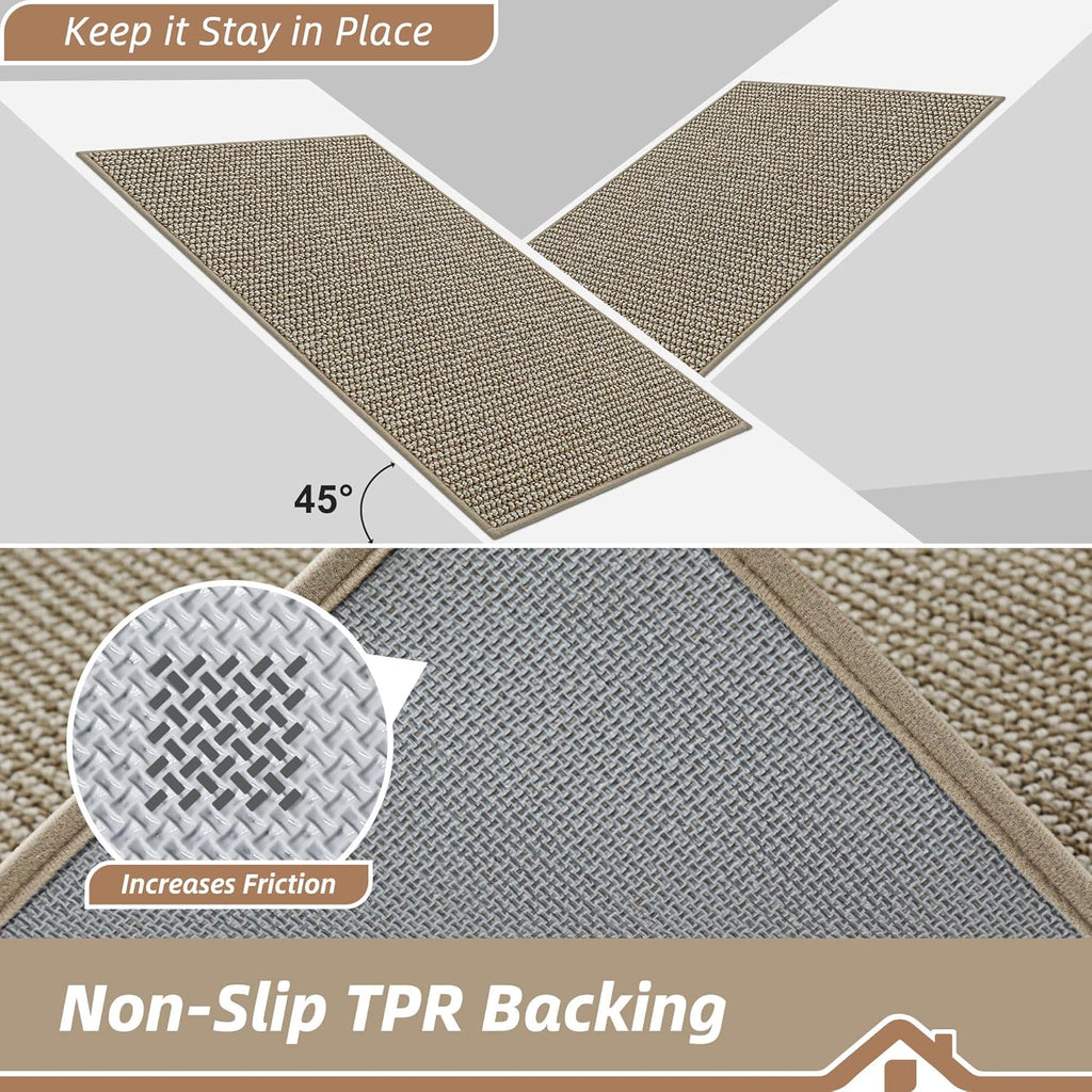 Dirt Trapper Door Mat 24" x 36", Non-Slip Washable, Light Beige | Doormats Entrance Mat Dirt Resistant and Absorbent