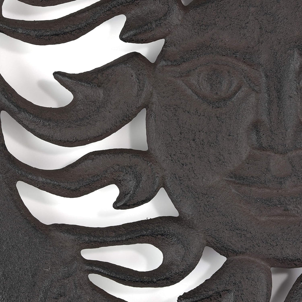 Cast Iron Trivet for Hot Dishes, Pots, and Pans, Metal Trivet, Sun & Moon Design, Rubber Feet Caps, Ring Hanger, 8