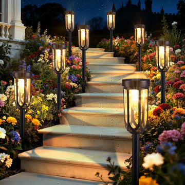 8 Pack Solar Pathway Lights,Warm White
