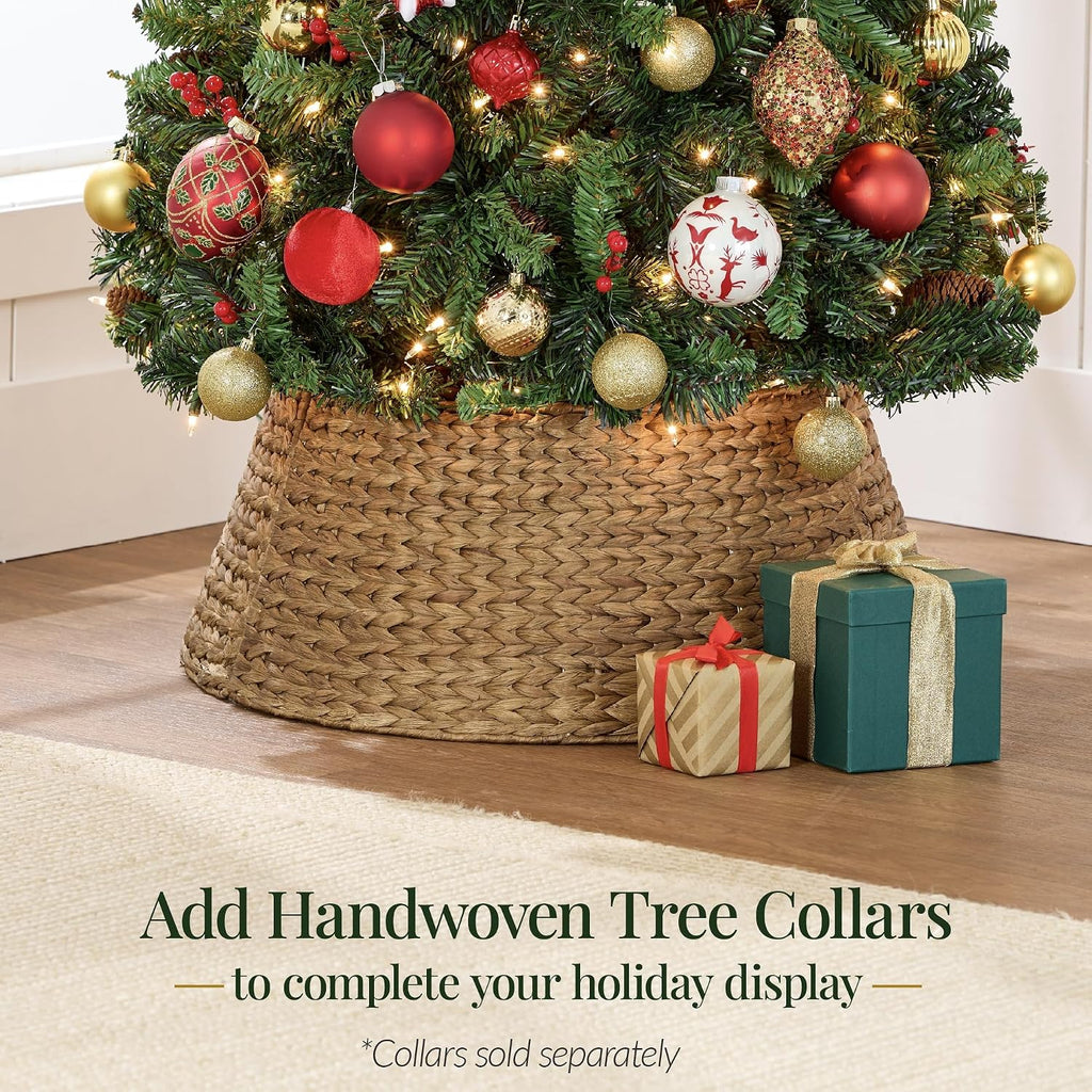 Pre-Lit Spruce Pencil Christmas Tree Pre-Decorated w/Twinkling LED Lights Holiday Decoration w/ 460 Lights, 1,298