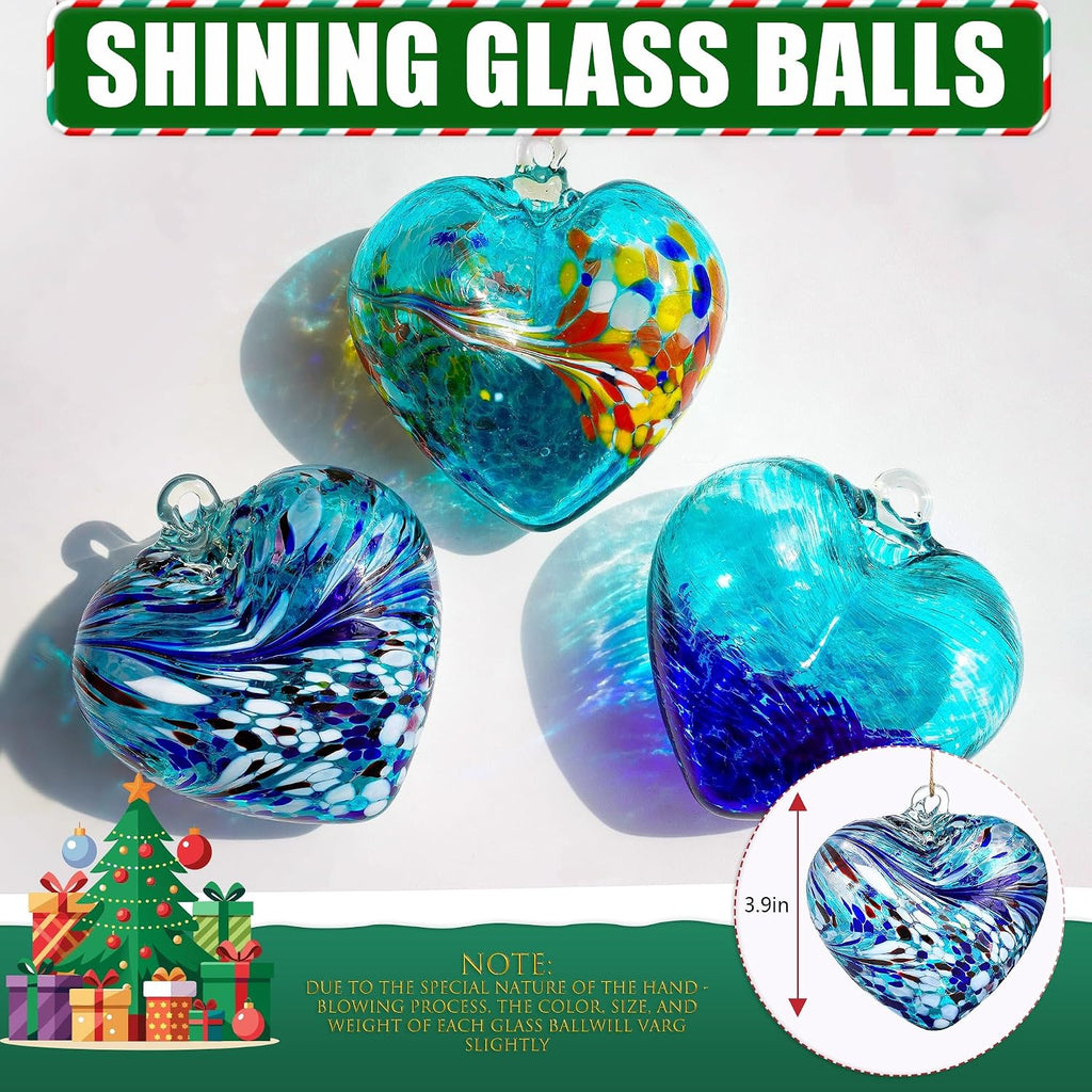 Hand Blown Glass Love Heart Gazing Balls for Women Gift