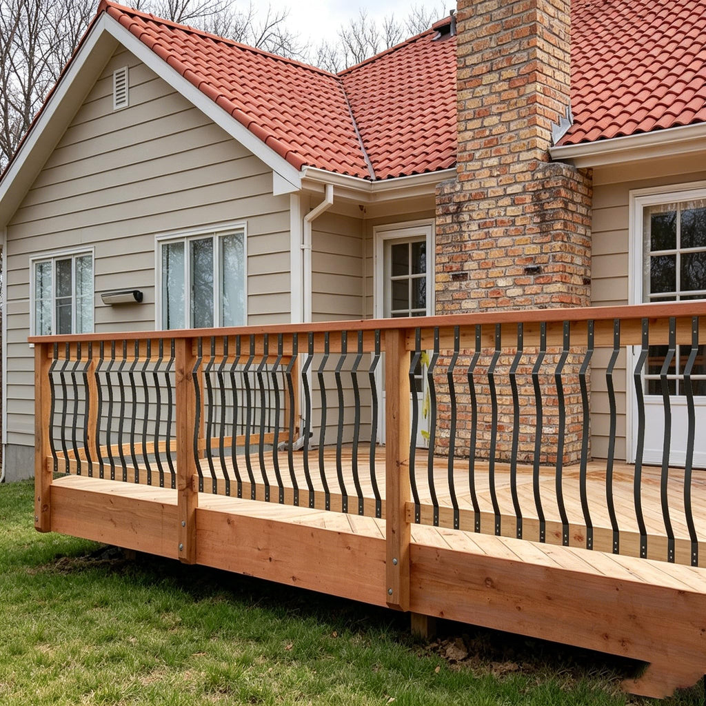 26 Pack 36" Deck Balusters with Screws, Iron Deck Railing
