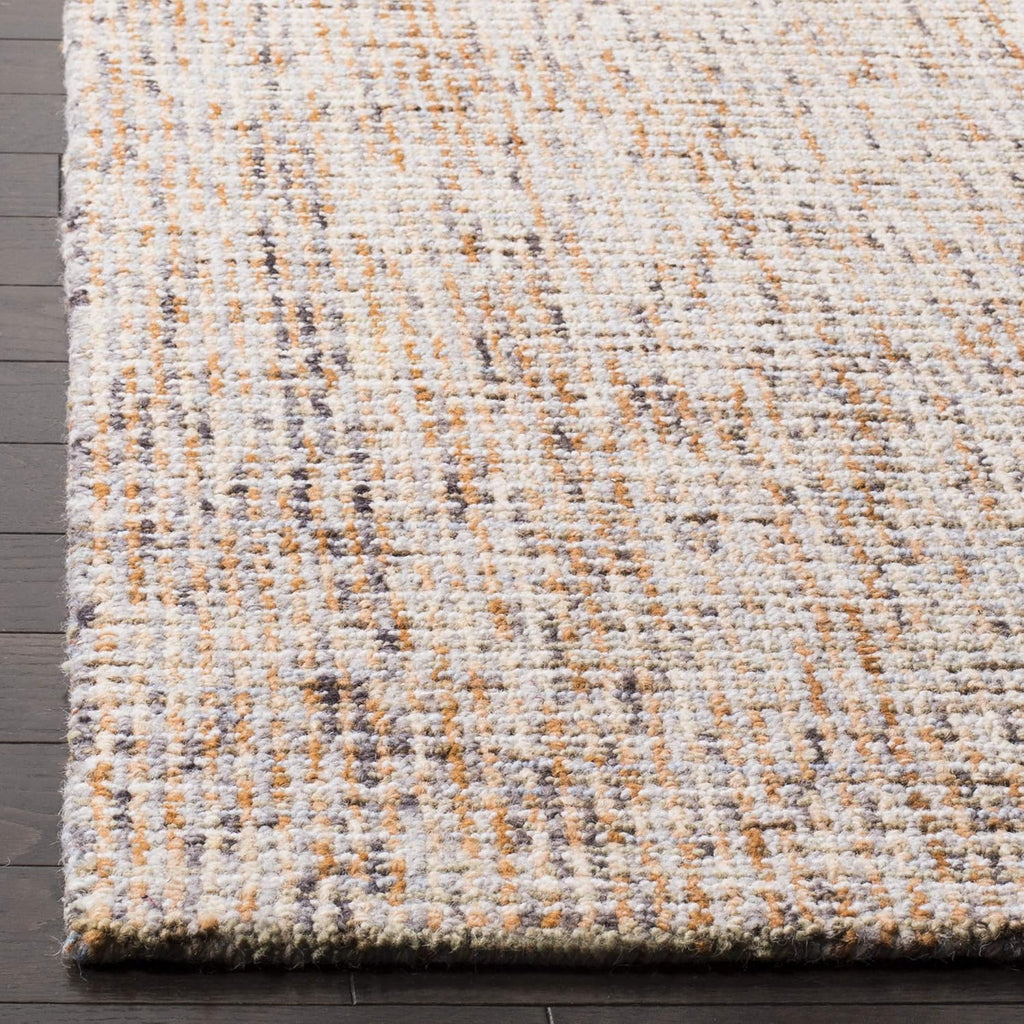 Abstract Area Rug - 8' x 10', Gold & Blue, Handmade Wool