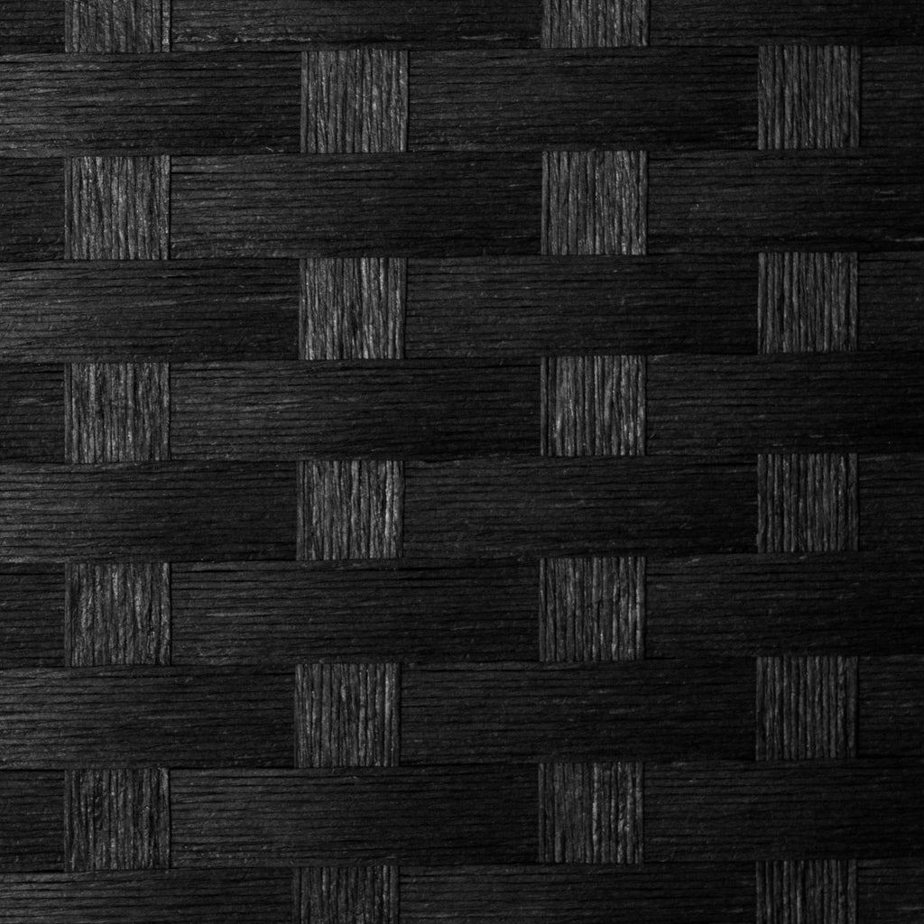 2 ft. Short Woven Fiber Folding Screen - 4 Panel - Black