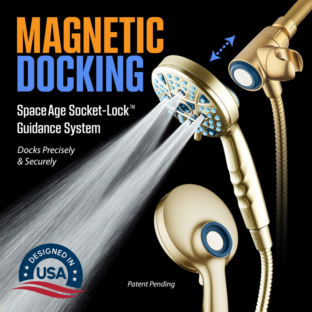 Magneton High Pressure 8-mode Handheld Shower Head w/Dual Bracket