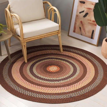 Braided Indoor/Outdoor Oval Rug 8x10, Large Brown BRD313T