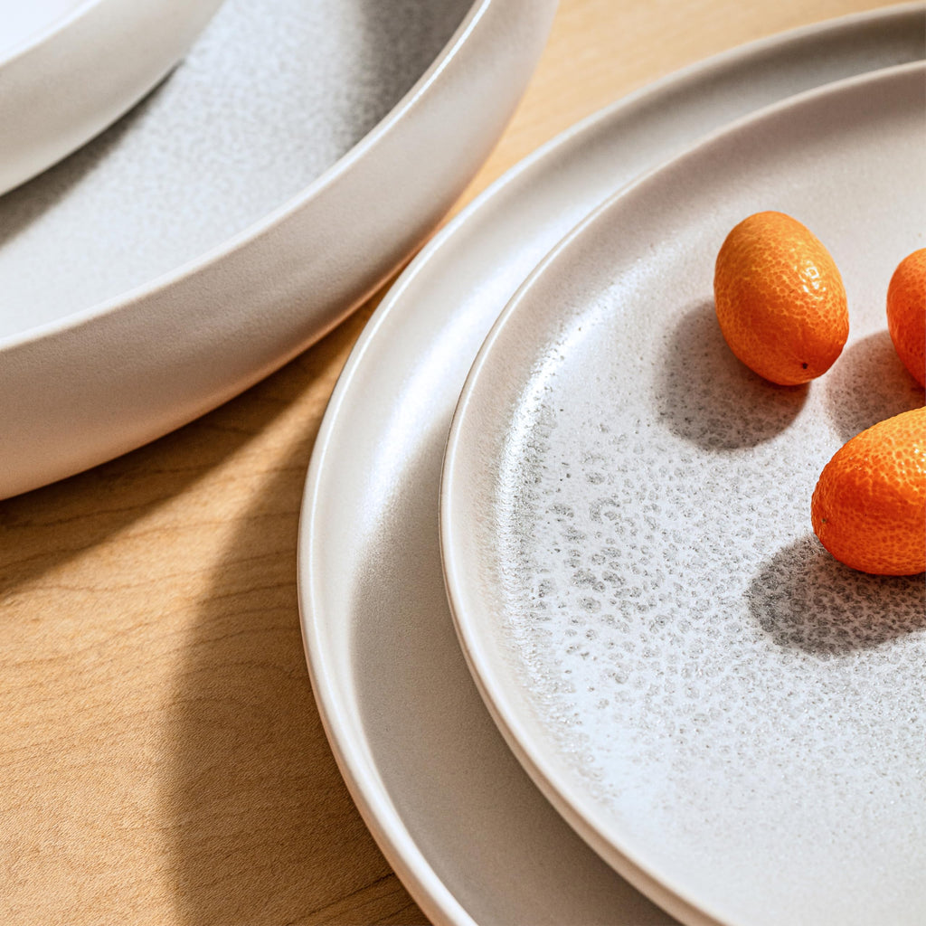 Eater x Foss Stoneware, 12 Piece Dinnerware Set (Service for 4), Thermal White