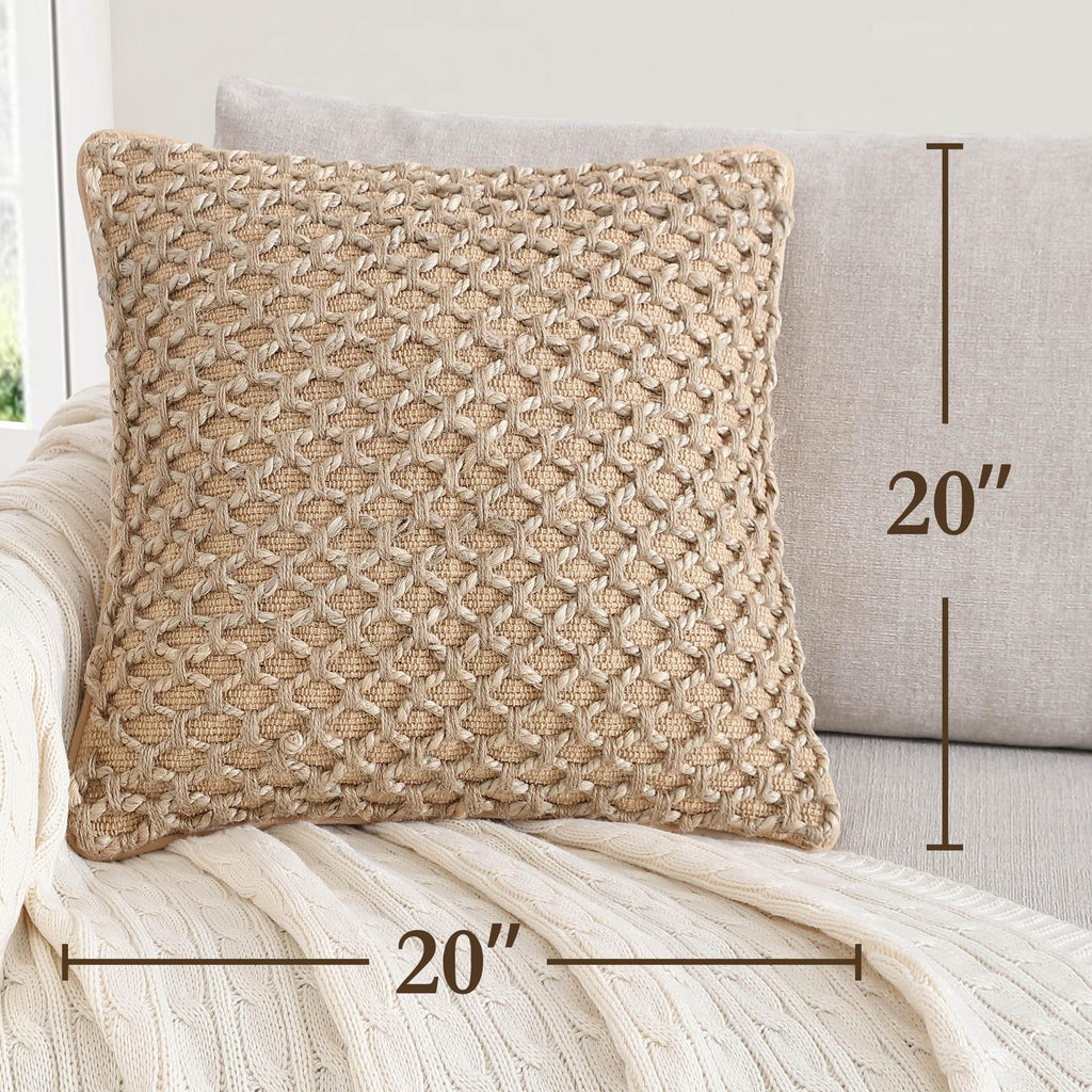 Jada Decorative Throw, Includes Accent Insert, Premium Woven Design, Living Room Décor, (2) 20" x 20" Pillow Covers