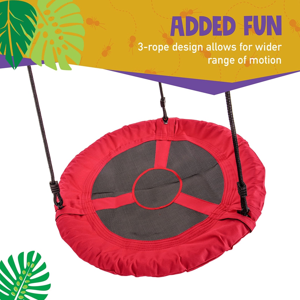 30" Diameter Red Round Swing Supports up to 300 lbs Swing