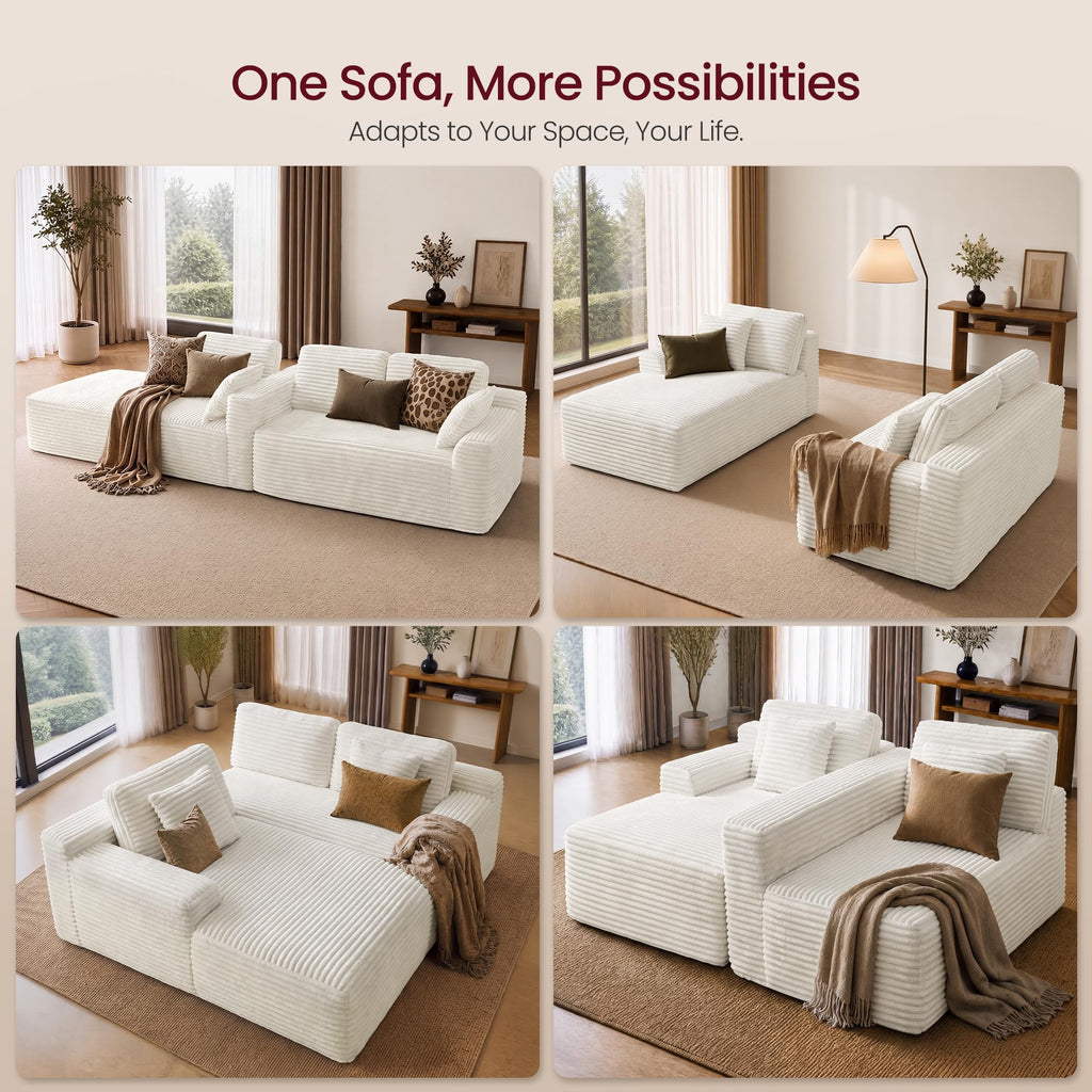 107.9" Cloud Sectional Sofa, Boneless Couch