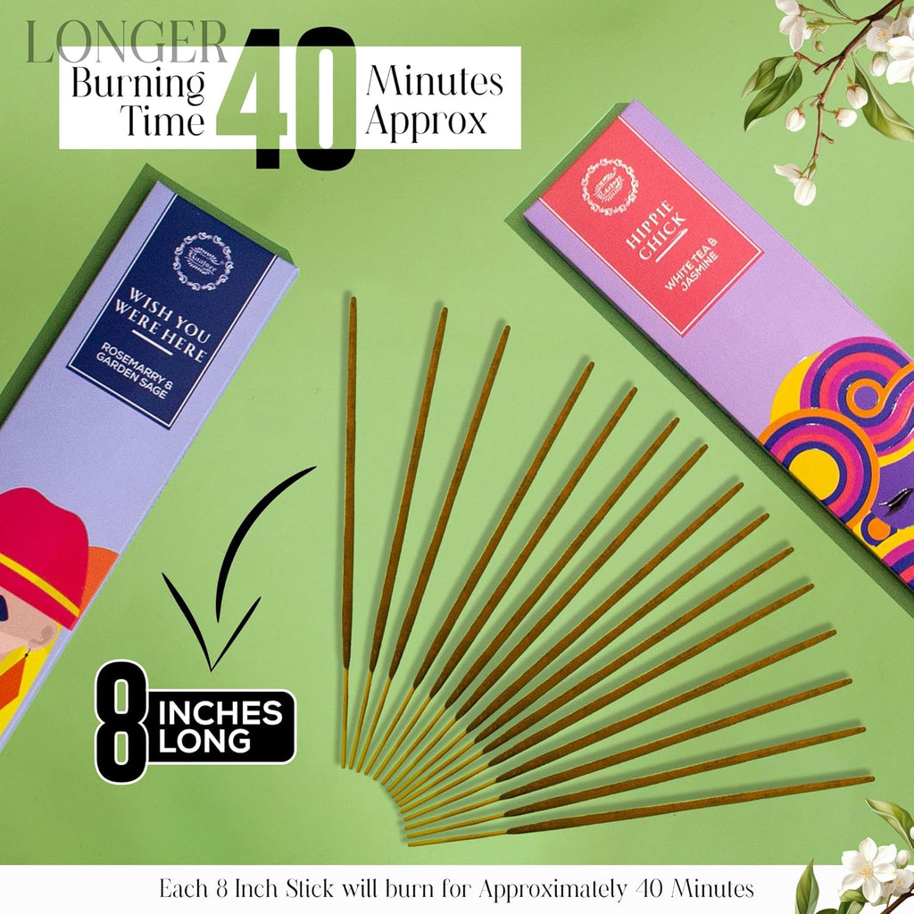 Natural Incense Sticks Variety Pack with Incense Stick Holder Organic Insence Sticks,120 Inscents-Sticks - Set of 6