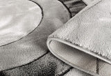 GLORY RUGS Area Rug Modern 5x7 Grey Black Circles Geometry Soft Hand Carved Contemporary Floor Carpet Fluffy Texture
