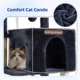 Cat Tree, Cat Tower for Indoor Cats, 43.3 inch Cat Tree Tower with Sturdy Steel Tube, Hammock