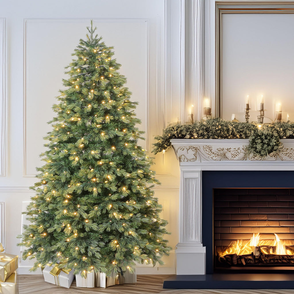Stuff 7' Premium Douglas Fir Artificial Christmas Tree, Pre-lit with LED Lights, Full Shape (7ft)