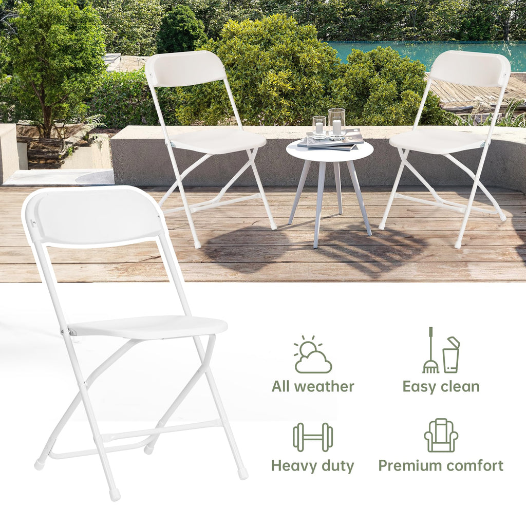 60 PCS Plastic Folding Chair, Portable Commercial Chair, Heavy-Duty Plastic Folding Chairs, Folding Chair with 350 LB